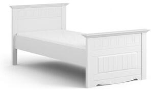 Letto shabby chic in legno bianco singolo pino massello 90x 200