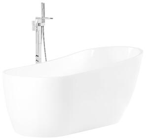 Vasca da bagno freestanding in acrilico sanitario bianco 170 x 78 cm design ovale Beliani
