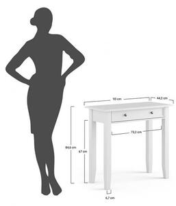 Postazione trucco shabby chic legno massello di pino bianco e rovere