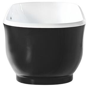 Vasca da bagno freestanding nera sanitaria ovale in acrilico singolo 170 x 77 cm dal design moderno Beliani