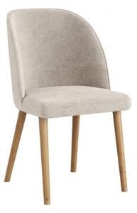 Sedia nordica imbottita beige con gambe in faggio naturale