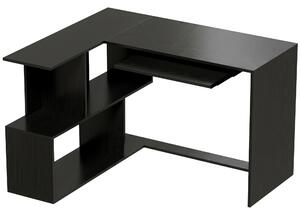 HOMCOM Scrivania angolare con ripiano tastiera e 4 vani, 120x100x76 cm Nero | Aosom Italy