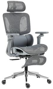 HOMCOM Sedia da ufficio ergonomica con poggiatesta, seduta regolabile in profondità, Grigio | Aosom Italy