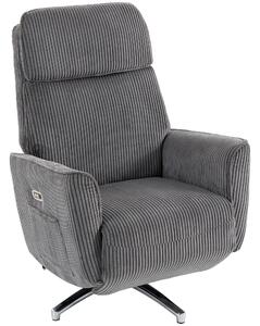 HOMCOM Poltrona relax elettrica con funzione letto, girevole con 2 motori e USB, Grigio | Aosom Italy
