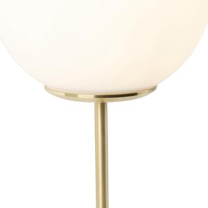 Lampada da tavolo Art Déco in ottone con vetro opale 45,5 cm - PALLON