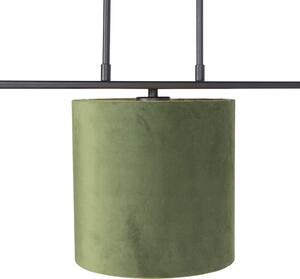 Lampada a sospensione paralumi velluto verde oro 20 cm - COMBI 3 Deluxe