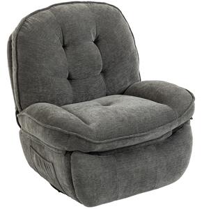 HOMCOM Poltrona relax in chenille girevole e dondolante, Grigio chiaro | Aosom Italy