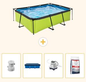 Piscina fuori terra rettangolare - 220x150x65 cm - 5 pezzi - Modello SCB53