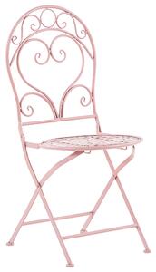 Set da esterno di 2 sedie con schienale a volute in metallo verniciato a polvere rosa Beliani