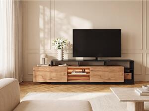 Mobile TV 2 ante e 6 nicchie con LED Naturale chiaro e Antracite - IDESIA