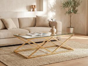 Tavolino Vetro temperato e acciaio Dorato - CHARLOTTE di Pascal MORABITO