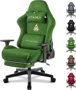 Sedia da gioco ergonomica, braccioli regolabili, schienale da 90° a 155°, verde