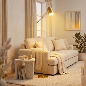 Costway Lampada da terra regolabile in metallo base rotonda antiscivolo interruttore a pedale, Lampada da pavimento per camera da letto soggiorno e studio