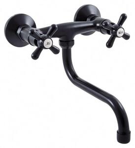 RAV Slezák Rubinetto per lavabo/lavabo MK101.5/21CMAT Morava, colore nero opaco, dimensione 150 mm