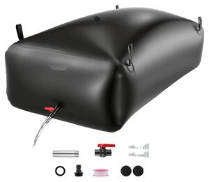 Serbatoio pieghevole per acqua - Sacca per acqua da 1000 l - Con rubinetto - Realizzato in tela PVC 1000D - Portatile - Per irrigazione ed emergenze - Nero