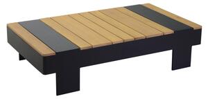 Salotto alluminio Idaho angolare 2+3 posti antracite top tavolo legno
