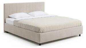 Letto matrimoniale imbottito beige con contenitore con rete inclusa 180x200 cm Myra Slim Line – Bonami Selection