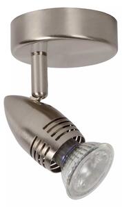 Lucide Faretto a LED struttura in metallo e diffusore orientabile dal design moderno Caro Metallo Satinato 3000k Luce Calda GU10 5W 1 Lampadina Lumen 350