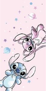 Asciugamano per bambini rosa in microfibra 70x140 cm Lilo and Stitch "Universe" – Jerry Fabrics