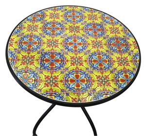 Tavolo metallo mosaico catania tondo con 2 sedie cmø60h75