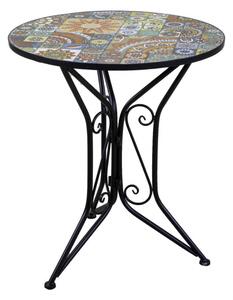 Tavolo mosaico metallo Galatone tondo con 2 sedie cm ø60h71