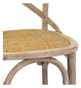 Sedia legno cross naturale seduta intreccio cm51x55h46,5/89