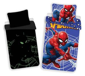 Biancheria da letto per bambini con effetto fosforescente rossa/blu in cotone per letto singolo 140x200 cm Spider-man – Jerry Fabrics