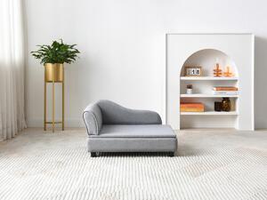 Divano per animali angolare con contenitore portaoggetti Grigio chiné L. 76 x P. 45 x H. 42 cm - BARAMITA