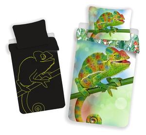Biancheria da letto per bambini con effetto fosforescente verde in cotone per letto singolo 140x200 cm Chameleon – Jerry Fabrics