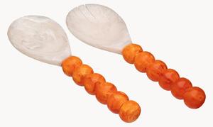Set di posate da insalata in resina fatte a mano Copper Dawn