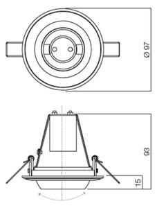 Redo 70069 - Plafoniera da incasso TR 1xE14/28W/230V dorata