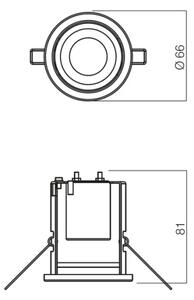 Redo 70215 - Plafoniera da incasso per controsoffitto FR 1xE14/30W/230V cromo opaco