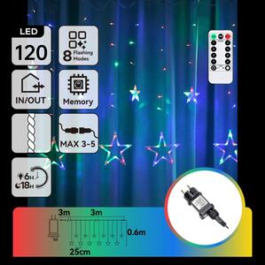 Aigostar - Catena luminosa natalizia LED per esterni 120 LED/8 funzioni 6x0,6 m IP44 multicolore + telecomando