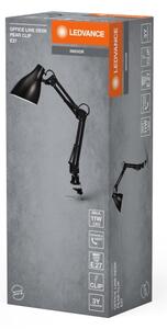Ledvance - Lampada da scrivania con morsetto OFFICE LINE 1xE27/11W/230V nera