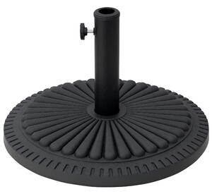 Outsunny Base Ombrellone Rotonda Nero, Plastica, 15kg, Adatta Pali Ф35-38-48mm, Ф49x32cm, Stabile e Resistente|Aosom
