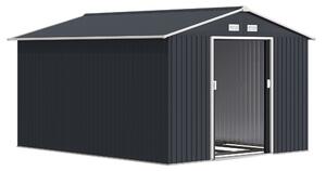 Outsunny Casetta da Giardino con 2 Porte Scorrevoli e 4 Prese d'Aria, in Acciaio e PP, 322x277x192 cm, Grigio | Aosom Italy