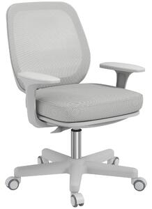 Vinsetto Sedia da Ufficio Ergonomica e Reclinabile ad Altezza Regolabile con 5 Rotelle, 55x48x82.5-94.5 cm, Grigio