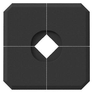 Outsunny Base per Ombrellone a Braccio da 4 Pezzi Riempibile con Acqua o Sabbia per Basi a Croce da 100x100cm, Nero|Aosom