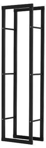 HOMCOM Potalegna per Camino in Metallo, Scaffale per legna da ardere Porta-legna per interno e esterno, 40 × 25 × 150cm Nero | Aosom Italy