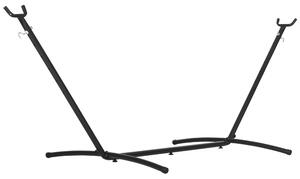 Outsunny Supporto per amaca da giardino,struttura amaca regolabile in metallo carico 120Kg, per esterno, 280x120x110cm, Nero | Aosom Italy