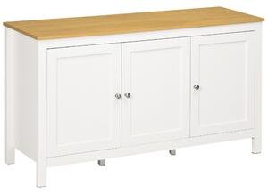 HOMCOM Mobile Contenitore con 2 Armadietti a 2 Ripiani Regolabili su 3 Altezze, 120x40x70 cm, Bianco e color Legno | Aosom Italy
