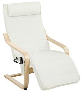 HOMCOM Poltrona Relax Riscaldante e Massaggiante con Poggiapiedi Regolabile e Telecomando, 67x95x101 cm, Crema | Aosom Italy