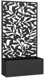 Outsunny Fioriera con Spalliera per Rampicanti in Acciaio, Montaggio a Parete o a Terra, 61x23x113 cm, Nero | Aosom Italy