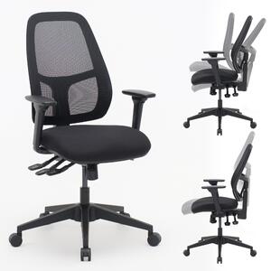 Sedia da ufficio ergonomica, sedia da scrivania con profondità della seduta, altezza dello schienale e altezza della seduta regolabili, inclinazione dello schienale regolabile e funzione di inclinazione della seduta