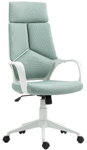 HOMCOM Sedia da Ufficio in Tessuto con Dondolo, Altezza Regolabile e Seduta Girevole, 63x63x117-127 cm, Verde | Aosom Italy