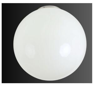 SFERA GRANDE PLAFONIERA IN VETRO BIANCO LUCIDO MONTATURA CROMO DIAMETRO 40 CM