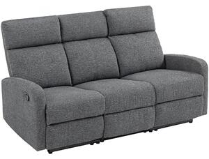 HOMCOM Divano 3 Posti Reclinabile in maniera Indipendente con Rivestimento in Ciniglia Grigia, 179x91x98 cm | Aosom Italy