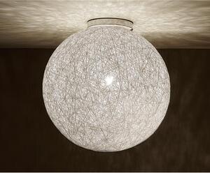 NIDO GRANDE PLAFONIERA IN CORDA INCOLLATA BIANCA DIAMETRO 35 CM DI ILLUMINADO