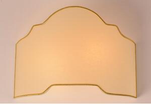 VENTOLA 40 CM DIAMETRO SAGOMATA IN PERGAMENA AVORIO BORDINO ORO