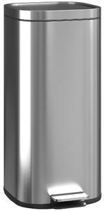 HOMCOM Pattumiera a Pedale da 30L con Secchio Rimovibile, in Metallo e PP, 29x36x59.5 cm, Argento | Aosom Italy